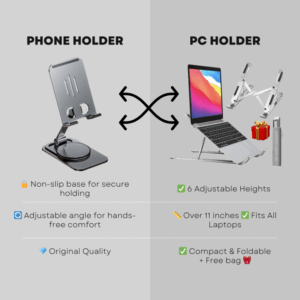 Premium Adjustable Laptop & Phone Stand Combo