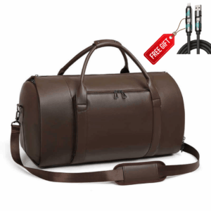 CarryPro™ Full Leather – All-in-One Foldable Garment & Travel Bag (Brown💼 | Black♣️) + FREE GIFT🎁